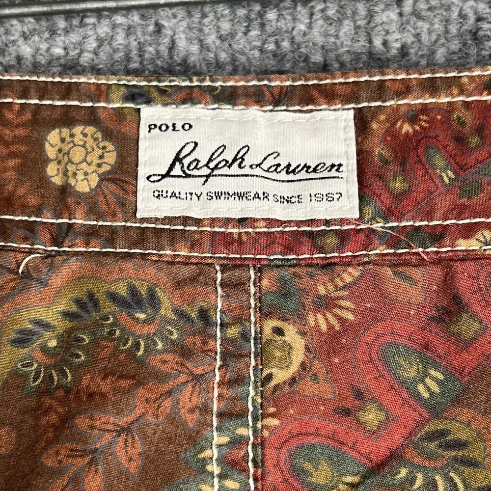 Polo Ralph Lauren Board Shorts Mens 40 Paisley Drawstrings Classic Pony‎ Logo